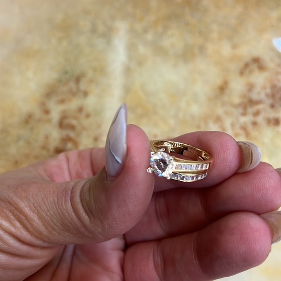 14k Yellow gold Engagement Ring & Wedding 2pc - Picture 13 of 14